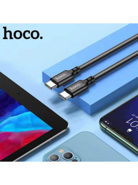 Hoco X14 Double Speed Braided USB 2.0 Cable USB-C male - USB-C 60W Μαύρο 1m (HC-X14TT)