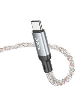 Hoco U112 Shine LED USB 2.0 Cable USB-C male - USB-C 20W Πολύχρωμο 1m
