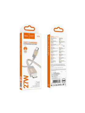 Hoco X110 Honorific Braided USB-C to Lightning Cable 27W Χρυσό 1m