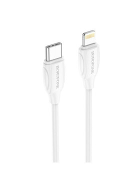 Borofone BX19 USB-C to Lightning Cable 20W Λευκό 2m