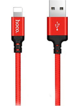 Hoco X14 Braided USB 2.0 Cable USB-C male - USB-A Κόκκινο 3m