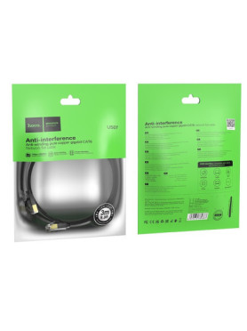 Hoco US07 Flat U/UTP Cat.6 Καλώδιο Δικτύου Ethernet 3m Μαύρο