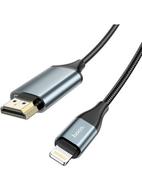 Hoco UA15 HDMI 1.4 Braided Cable HDMI male - Lightning male 2m Μαύρο