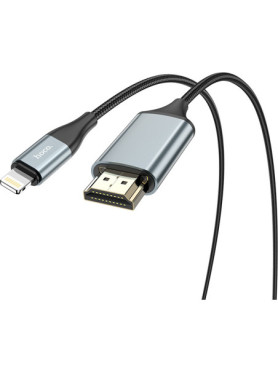Hoco UA15 HDMI 1.4 Braided Cable HDMI male - Lightning male 2m Μαύρο