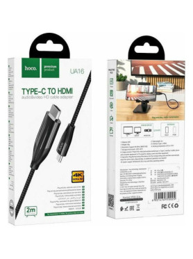 Hoco UA16 Cable HDMI male - USB-C male 2m Γκρι