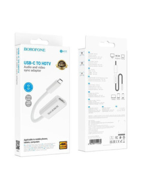 Borofone Μετατροπέας USB-C / HDMI female σε HDMI female Λευκό 1τμχ