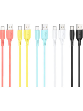 Borofone BX40 Regular USB 2.0 Cable USB-C male - USB-A male Πολύχρωμο 1m (BX40) 30τμχ