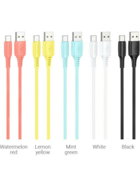 Borofone BX40 Regular USB 2.0 Cable USB-C male - USB-A male Πολύχρωμο 1m (BX40) 30τμχ