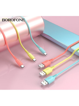 Borofone BX40 Regular USB 2.0 Cable USB-C male - USB-A male Πολύχρωμο 1m (BX40) 30τμχ