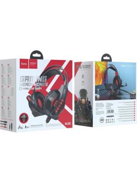 Hoco W102 Cool Tour Over Ear Gaming Headset με σύνδεση 3.5mm / USB Κόκκινο