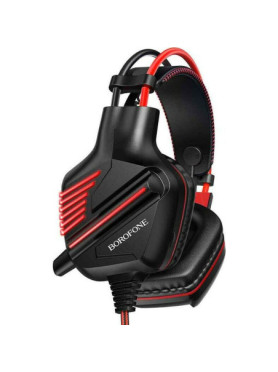 Borofone BO101 Racing Over Ear Gaming Headset με σύνδεση USB / 3.5mm Κόκκινο