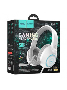 Hoco W108 Over Ear Gaming Headset με σύνδεση 3.5mm / USB Λευκό