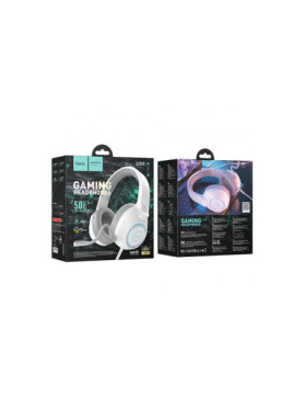 Hoco W108 Over Ear Gaming Headset με σύνδεση 3.5mm / USB Λευκό