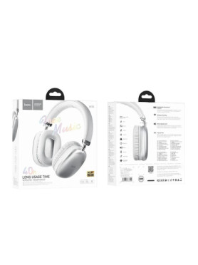 Hoco W35 Ασύρματα / Ενσύρματα Over Ear Ακουστικά με 40 ώρες Λειτουργίας Ασημί HOC-W35-SL