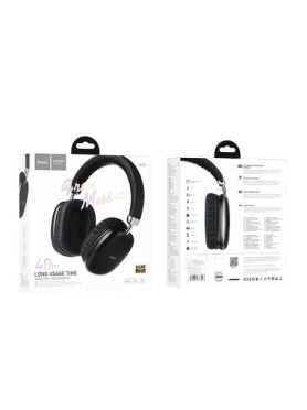 Hoco W35 Ασύρματα / Ενσύρματα Over Ear Ακουστικά με 40 ώρες Λειτουργίας Μαύρα HOC-W35-BK