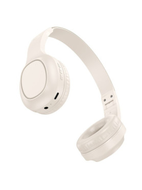 Hoco Charm W46 Ασύρματα Bluetooth Over Ear Ακουστικά με 20 ώρες Λειτουργίας Milky White HC-W46WH