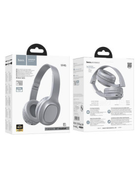 Hoco Charm W46 Ασύρματα Bluetooth Over Ear Ακουστικά με 20 ώρες Λειτουργίας Light Blue Gray HC-W46BL