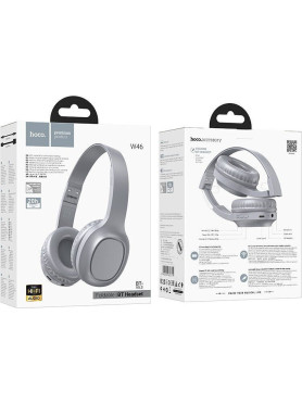 Hoco Charm W46 Ασύρματα Bluetooth Over Ear Ακουστικά με 20 ώρες Λειτουργίας Light Blue Gray HC-W46BL