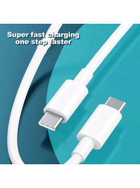 Leewello USB 2.0 Cable USB-C male - USB-C 60W Λευκό 1m