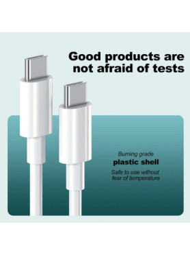 Leewello USB 2.0 Cable USB-C male - USB-C 60W Λευκό 1m