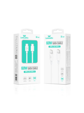 Leewello USB 2.0 Cable USB-C male - USB-C 60W Λευκό 1m