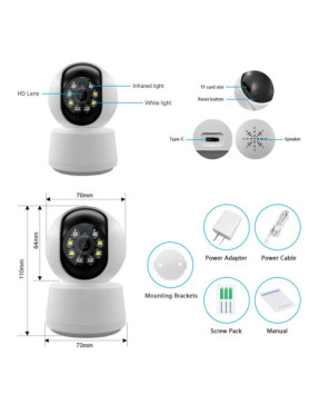 Leewello LW-342 IP Κάμερα Παρακολούθησης Wi-Fi Full HD+ 3MP με Αμφίδρομη Επικοινωνία και Φακό 3.6mm