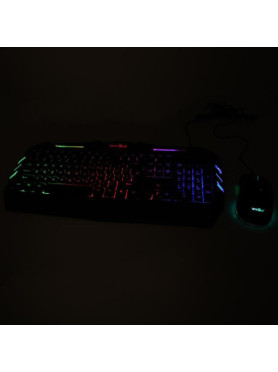 Weibo WB-520 Σετ Gaming Μηχανικό Πληκτρολόγιο με Μεμβράνης διακόπτες και RGB φωτισμό &amp; Ποντίκι (Αγγλικό US)