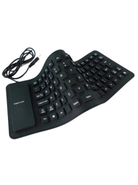 Silicone FlxKeyboard Πληκτρολόγιο Αγγλικό US Μαύρο