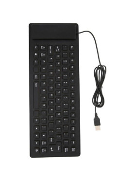 Silicone FlxKeyboard Πληκτρολόγιο Αγγλικό US Μαύρο