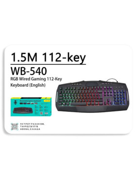 Weibo WB-540 Gaming Πληκτρολόγιο με Φωτιζόμενα πλήκτρα (Αγγλικό US)