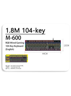 Aoas M600 Gaming Πληκτρολόγιο με RGB φωτισμό (Αγγλικό US)