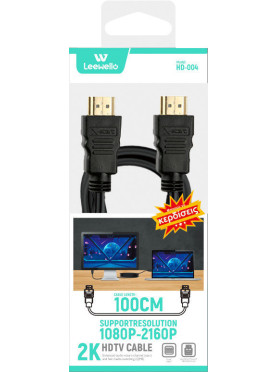 Leewello HD-004 HDMI 1.4 Cable HDMI male - HDMI male 1m Μαύρο
