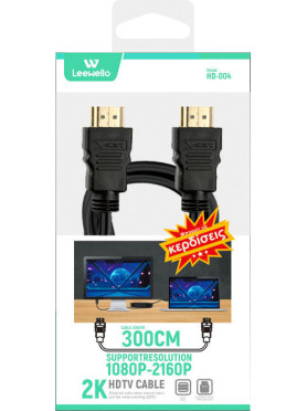 Leewello HDMI 1.4 Cable HDMI male - HDMI male 3m Μαύρο (HD-004)