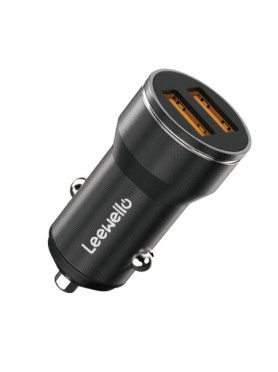 Leewello Φορτιστής Αυτοκινήτου 18W με Θύρες: 2xUSB μαζί με Καλώδιο Type-C Μαύρος