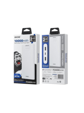 WK WP-101 Power Bank 10000mAh 12W με 2 Θύρες USB-A Λευκό