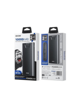 WK WP-101 Power Bank 10000mAh 12W με 2 Θύρες USB-A Μαύρο