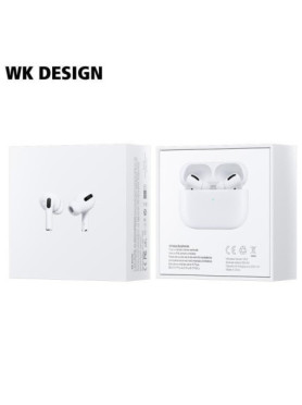 WK V02 In-ear Bluetooth Handsfree Ακουστικά με Θήκη Φόρτισης Λευκά