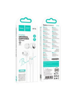 Hoco M116 Benevolent In-ear Handsfree Ακουστικά με Βύσμα USB-C Λευκό