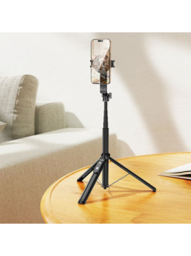 Hoco K25 Selfie Stick Τρίποδο Κινητού με Bluetooth Μαύρο