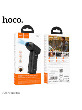 Hoco Ανεμιστηράκι Χειρός USB με Φωτισμό Μαύρο