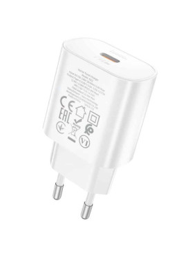 Hoco Φορτιστής Χωρίς Καλώδιο με Θύρα USB-C 25W Power Delivery Λευκός (N22 Jetta)