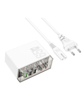 Hoco Βάση Φόρτισης με 3 Θύρες USB-A και 3 Θύρες USB-C 65W Power Delivery / Quick Charge 3.0 σε Λευκό χρώμα (N36)