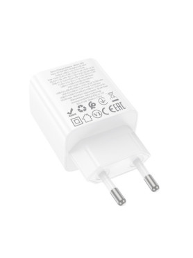 Hoco Φορτιστής Χωρίς Καλώδιο με 2 Θύρες USB-A και 2 Θύρες USB-C 30W Power Delivery / Quick Charge 3.0 Λευκός (N56 Fundador)