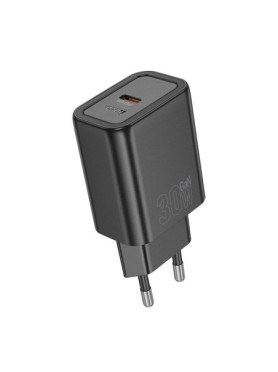 Hoco Φορτιστής Χωρίς Καλώδιο με Θύρα USB-C 30W Power Delivery / Quick Charge 3.0 Μαύρος (N62)