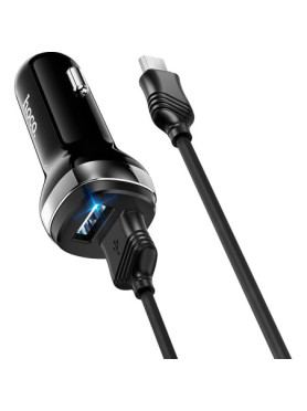 Hoco Φορτιστής Αυτοκινήτου Z40 12W με Θύρες: 2xUSB μαζί με Καλώδιο Micro-USB Μαύρος