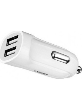 Hoco Z2A Φορτιστής Αυτοκινήτου 2.4A με Θύρες: 2xUSB μαζί με Καλώδιο Micro-USB Λευκός