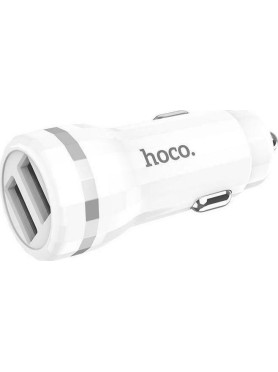 Hoco Z27 Φορτιστής Αυτοκινήτου 2.4A με Θύρες: 2xUSB μαζί με Καλώδιο Lightning Λευκός