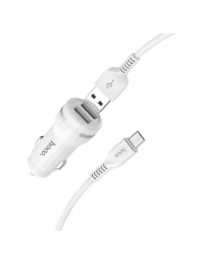 Hoco Z27 Φορτιστής Αυτοκινήτου 2.4A με Θύρες: 2xUSB μαζί με Καλώδιο Micro-USB Λευκός