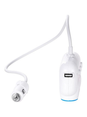 Hoco Φορτιστής Αυτοκινήτου C1 15.5W 3.1A με Θύρες: 3xΑναπτήρα μαζί με Καλώδιο Ενσωματωμένο Λευκός