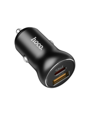 Hoco Φορτιστής Αυτοκινήτου NZ5 30W 5A Γρήγορης Φόρτισης με Θύρες: 1xUSB 1xType-C Μαύρος